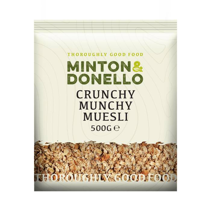 Minton & Donello Crunchy Munchy Muesli, 500g Pack of 6 PlantX UK