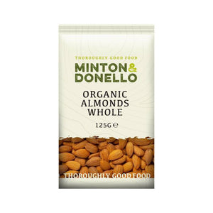 Minton & Donello - Organic Almonds Whole, 125g | Pack of 6