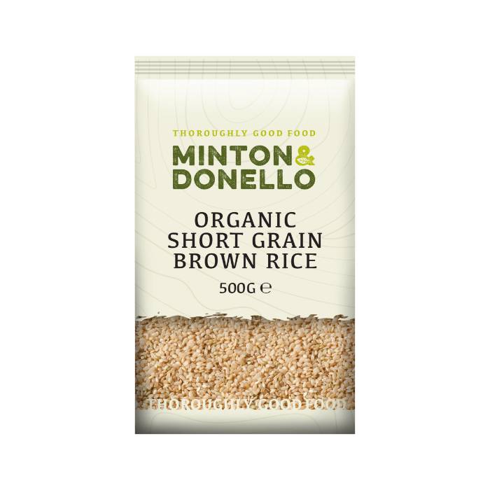 Minton & Donello - Organic Short Grain Brown Rice, 500g  Pack of 6
