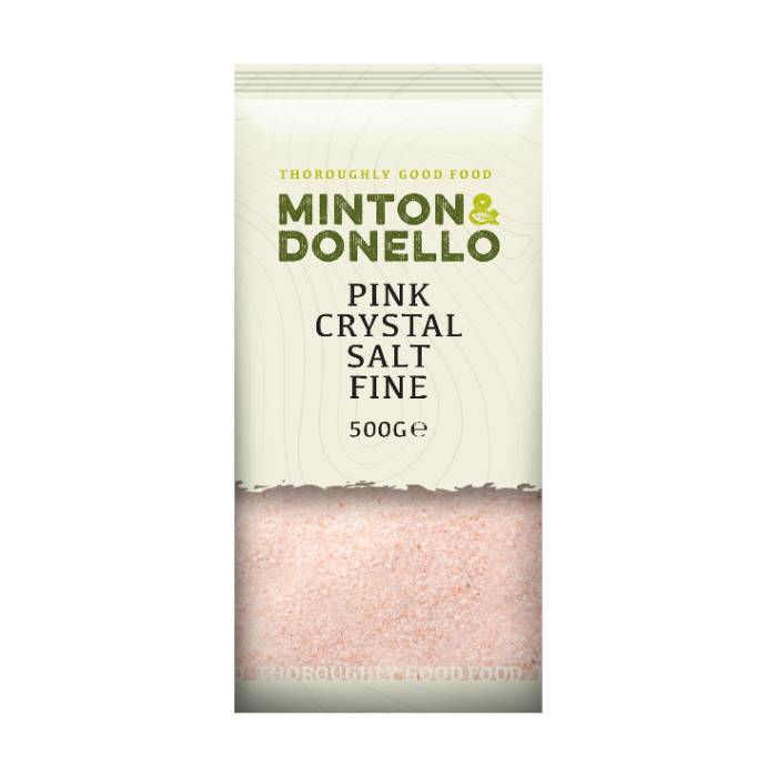 Minton & Donello - Pink Crystal Salt Fine,500g  Pack of 6