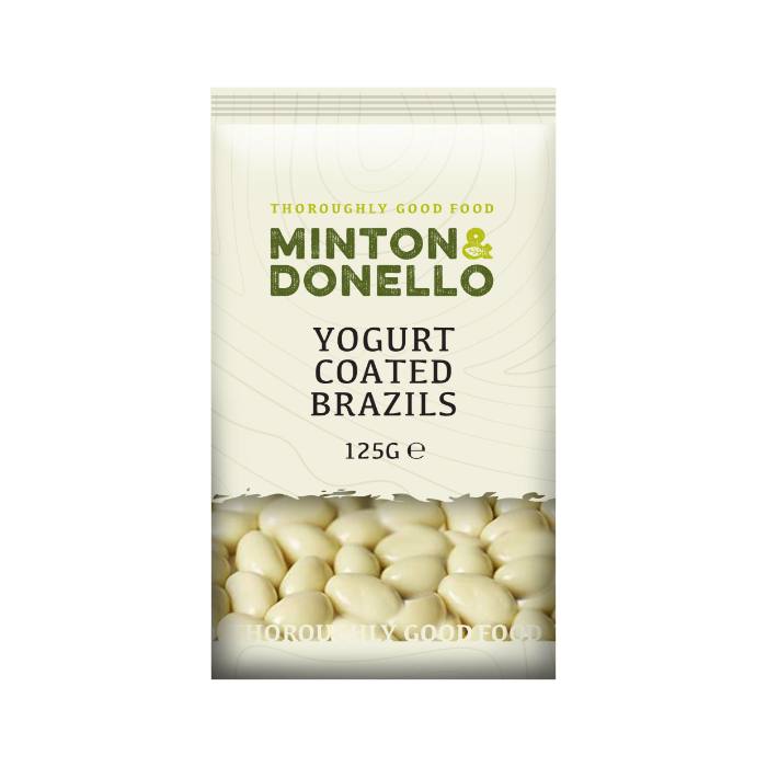 Minton & Donello - Yoghurt Coated Brazils, 125g  Pack of 6
