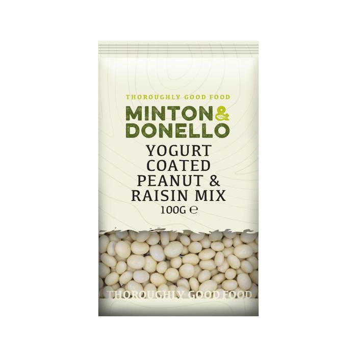 Minton & Donello - Yoghurt Coated Peanut & Raisin Mix Bites, 100g  Pack of 6