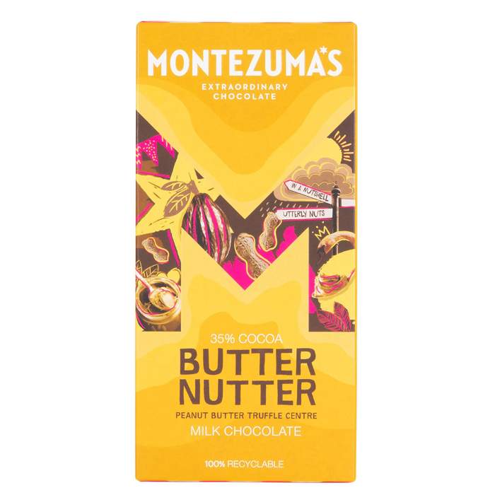Montezumas - Butter Nutter Milk Choc Peanut Butter Truffle, 90g  Pack of 12