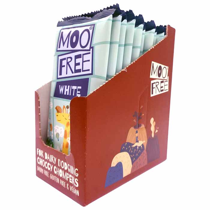 Moo Free - White Chocolate Bar, 80g  Pack of 12