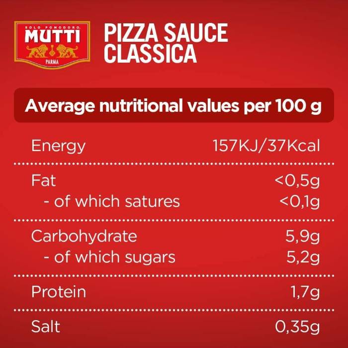 Mutti - Classic Pizza Sauce, 400g - Back