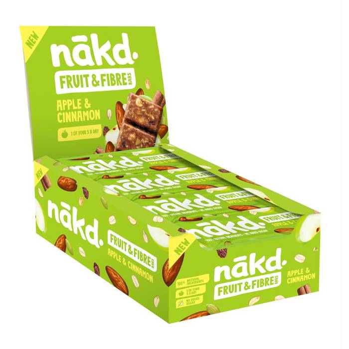 Nakd - Nakd Fruit and Fibre Apple and Cinnamon, 44g Pack of 16