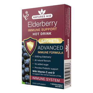Natures Aid - Elderberry Immune Support Hot Drink, 7 Sachets