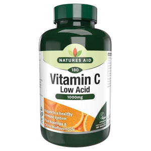 Natures Aid - Vitamin C 1000mg Low Acid with Rosehips Citrus Bioflavonoids, 180 Tabs