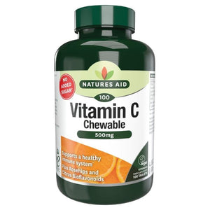Natures Aid - Vitamin C 500mg SF Chewable with Rosehips Citrus Bioflavonoids, 100 Tabs