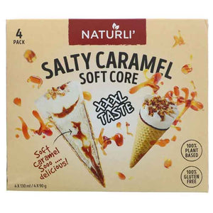 Naturli - Salted Caramel Ice Cream Cones (x4), 200g