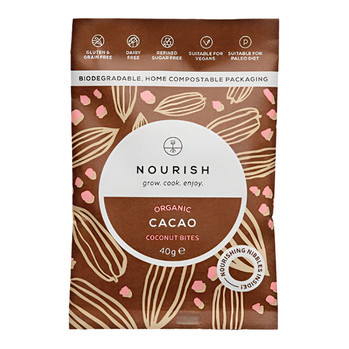 Nourish - Grow, Cook, Enjoy - Bites Cacao, 40g  Pack of 10