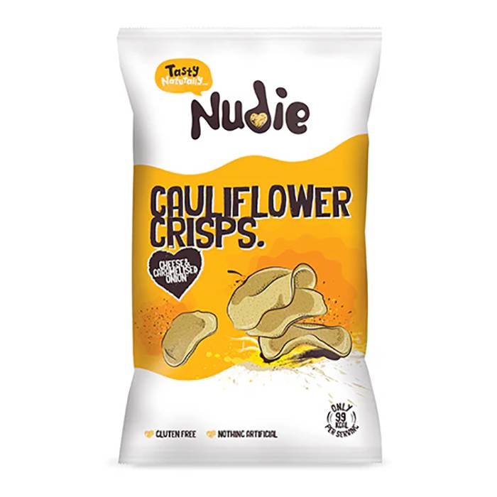 Nudie - Caulifower Crisps with Cheese and Caramelised Onion 80g - Pack of 12