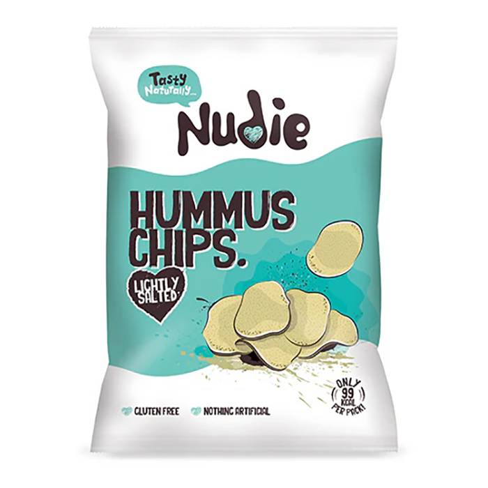 Nudie - Hummus Chips Lightly Salted, 20g - Pack of 24