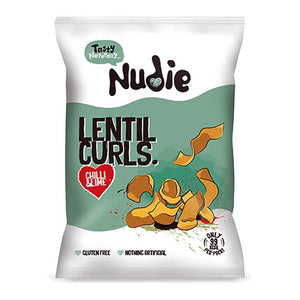 Nudie - Lentil Curls Chilli & Lime, 20g - Pack of 24