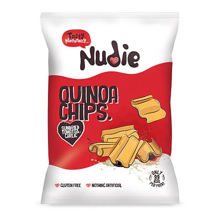 Nudie - Quinoa Chips With Tomato & Garlic, 20g - Pack of 24