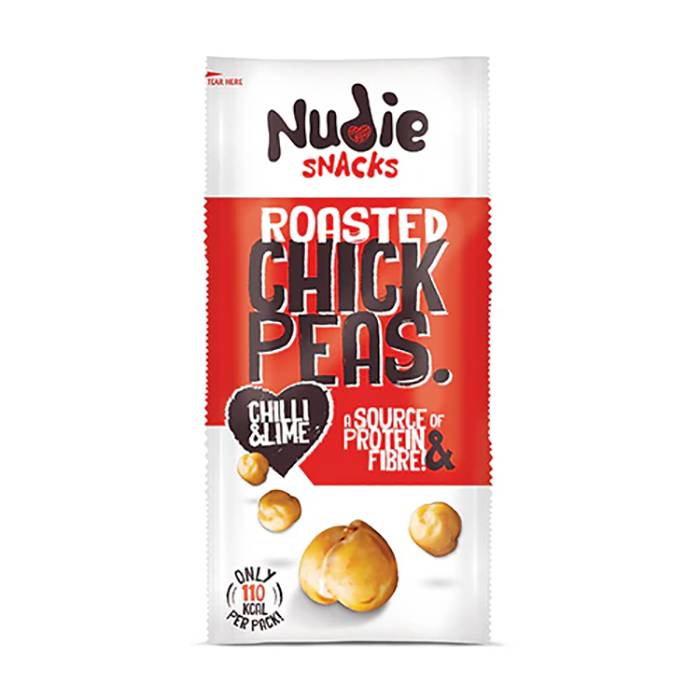 Nudie - Snacks Roasted Chickpeas Chilli & Lime Flavour, 30g - Pack of 24