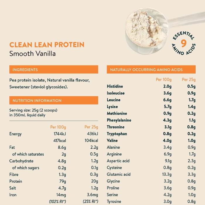 Nuzest - Clean Lean Protein Vanilla Sachet - 25g - Back
