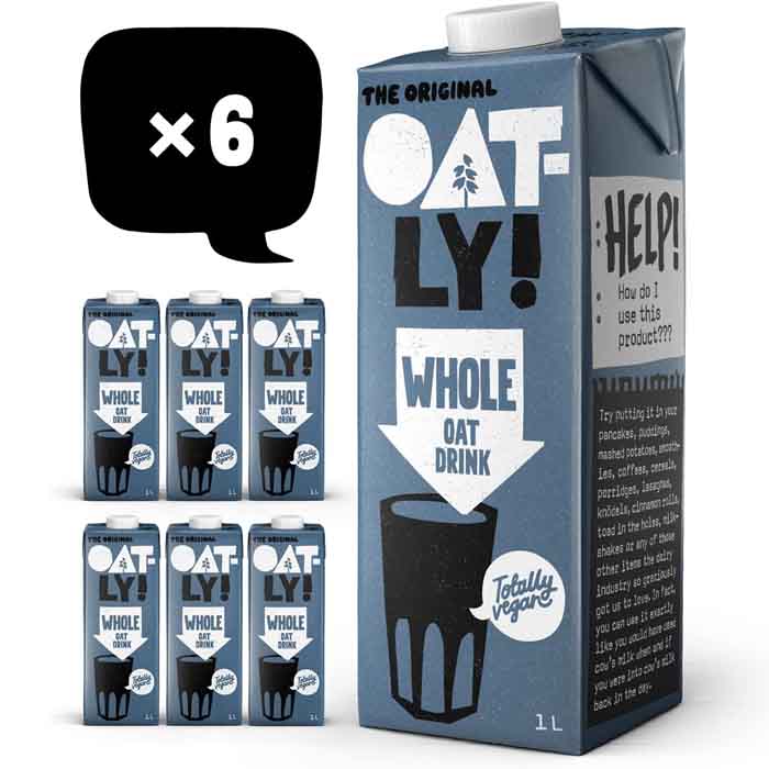 Oatly - Oat Drinks Whole, 1L Pack of 6