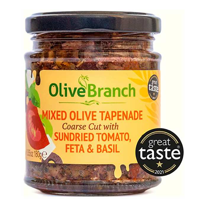 Olive Branch - Sundried Tomato Feta & Greek Basil Tapenade, 180g  Pack of 6