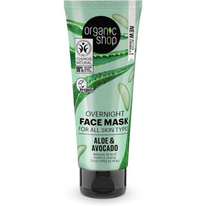 Organic Shop - Overnight Face Mask For All Skin Types Avocado and Aloe, 75ml