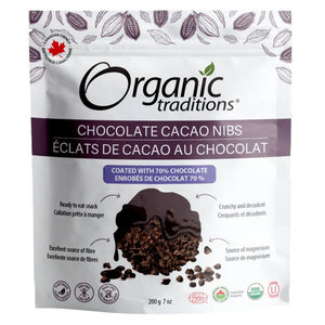 Organic Traditions - Organic Choc Cacao Nibs with 70% Cacao, 200g