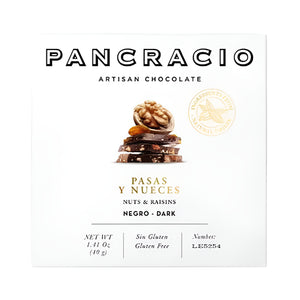 Pancracio Chocolate - Dark Chocolate Bar With Nuts and Raisins | Pack of 20 | Multiple Sizes