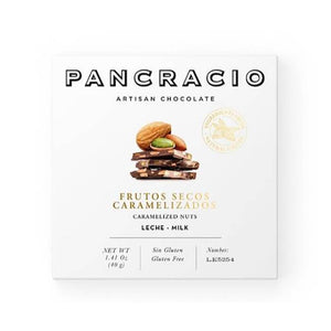 Pancracio Chocolate - Milk Chocolate Bar With Caramelized Nuts | Pack of 20 | Multiple Sizes