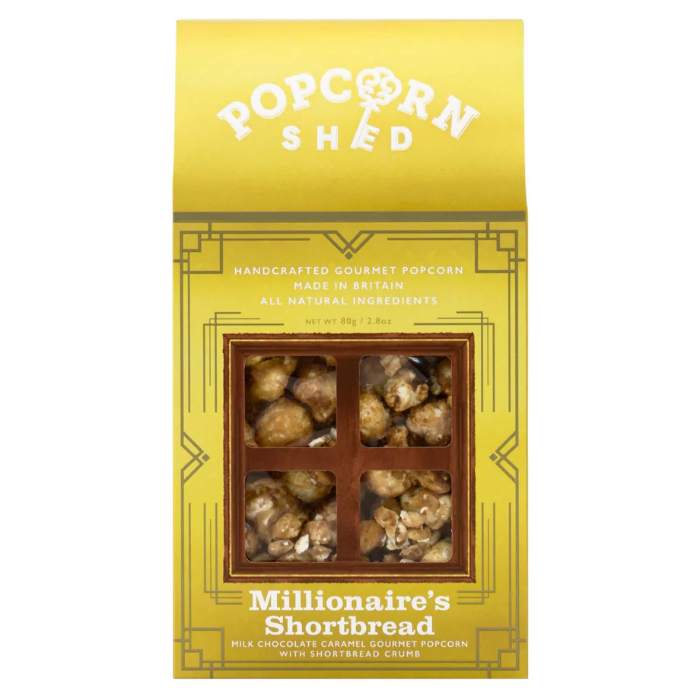 Popcorn Shed - Millionaire Shortbread, 80g  Pack of 10