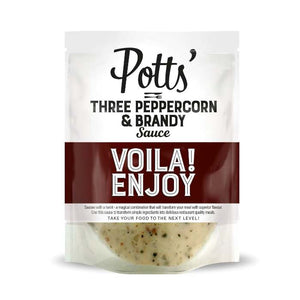 Potts - Three Peppercorn Sauce With Brandy, 250g | Multiple Pack Sizes