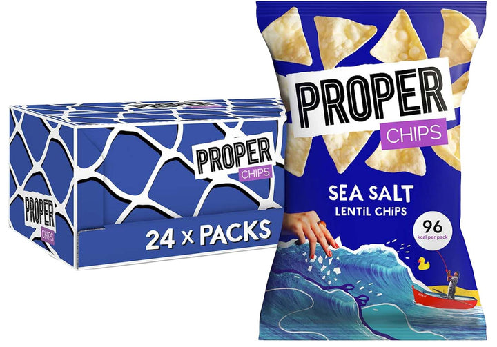 Proper Chips - Lentil Chips Sea Salt, 20g  Pack of 24