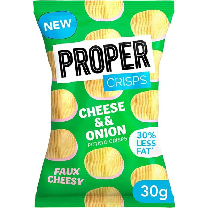 Proper Crisps - Crisps Cheese & Onion, 30g  Pack of 24