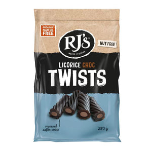 RJ's Licorice - Chocolate Twists, 280g | Pack of 12
