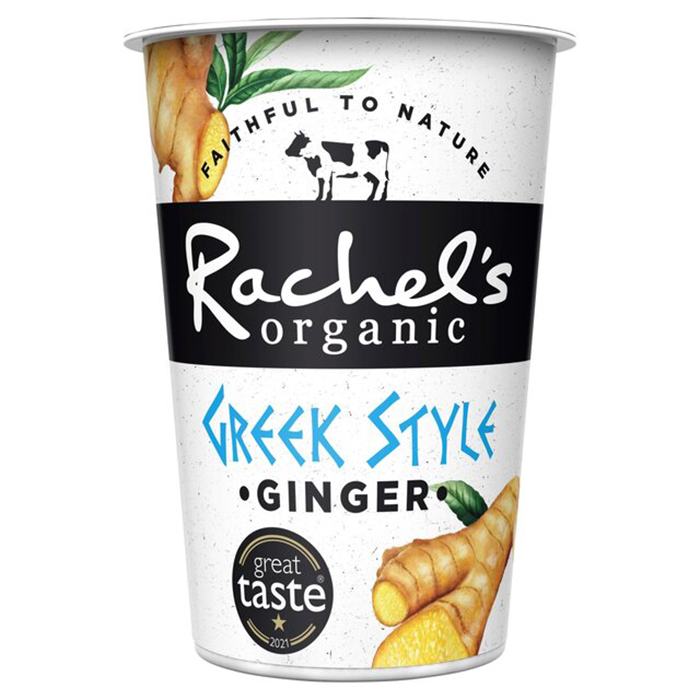 Rachels - Organic Greek Yoghurt with Ginger, 450g  Pack of 6