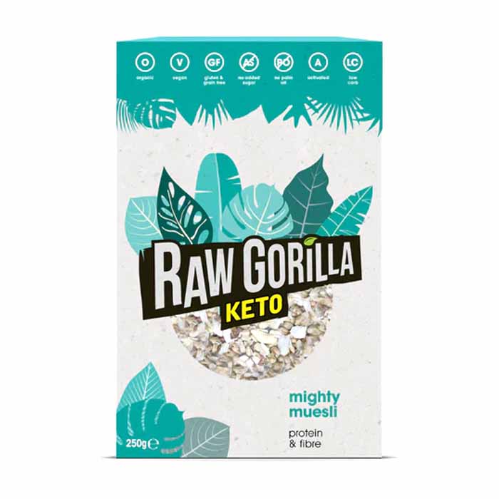 Raw Gorilla - Organic Keto Mighty Muesli, 250g  Pack of 6