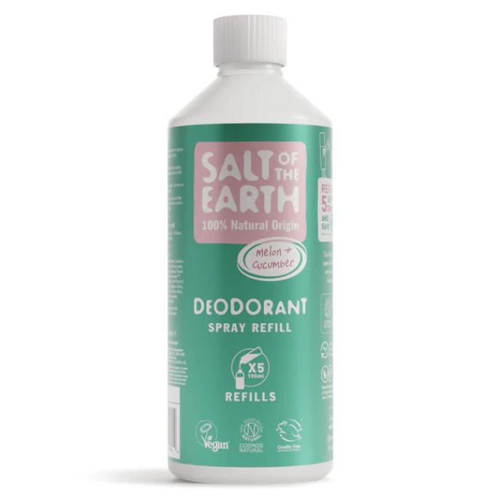 Salt Of The Earth - Natural Deodorant Spray Refills Melon & Cucumber, 500ml