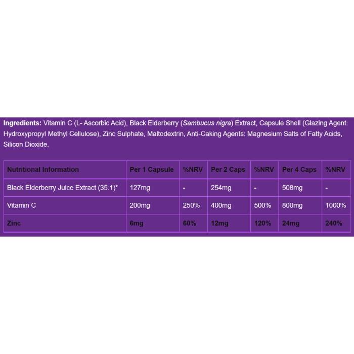 Sambucol - Immuno Forte Capsules, 30 Capsules - Back