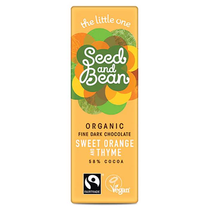 Seed & Bean - Dark 58% Orange & Thyme Bar, 25g  Pack of 30