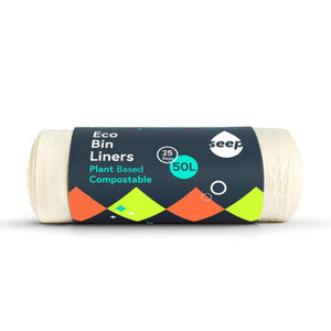 Seep Living - Large Compostable Bin Liners 25x50L, | Pack of 9