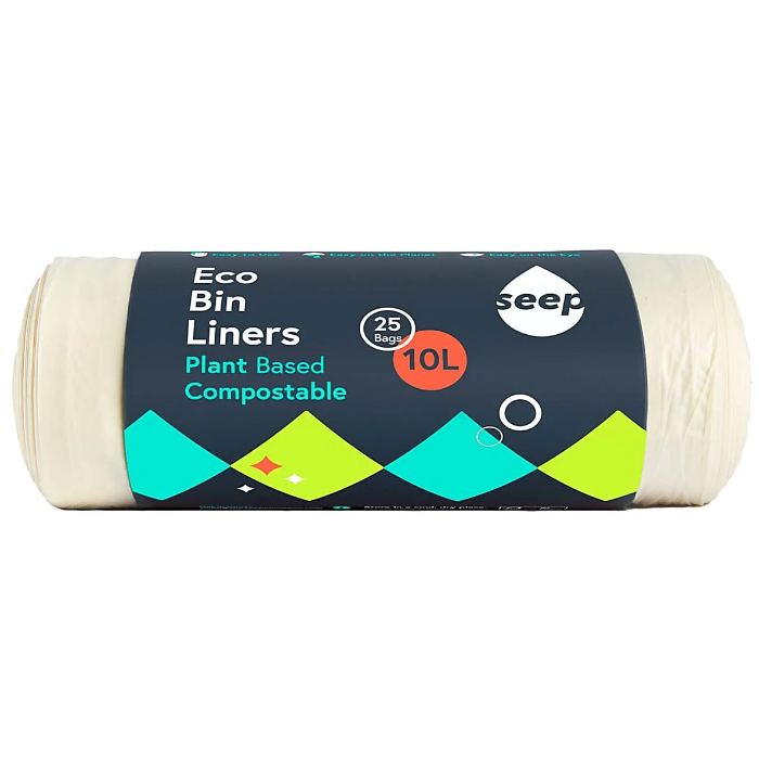 Seep Living - Small Compostable Bin Liners 25x10L,  Pack of 15