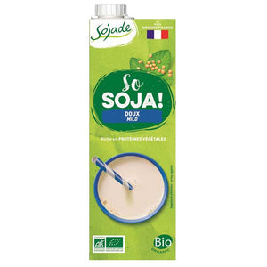 Sojade - Organic Mild Sweetened Soya Drink + Apple Juice Blue, 1L | Pack of 8