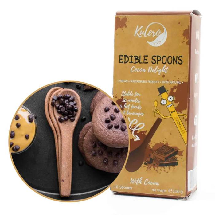 Stroodles - Edible Spoons (14cm), 10 Pieces - Cocoa