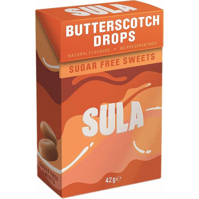 Sula - Sugar Free Sweets Butterscotch, 42g  Pack of 14
