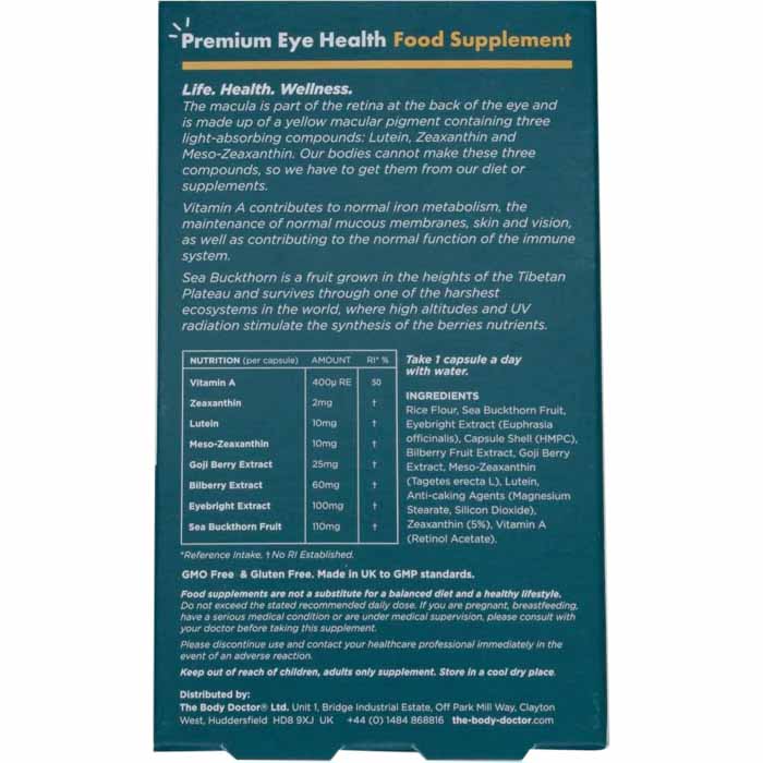 The Eye Doctor - Premium Eye Health Supplements, 30 Capsules - back