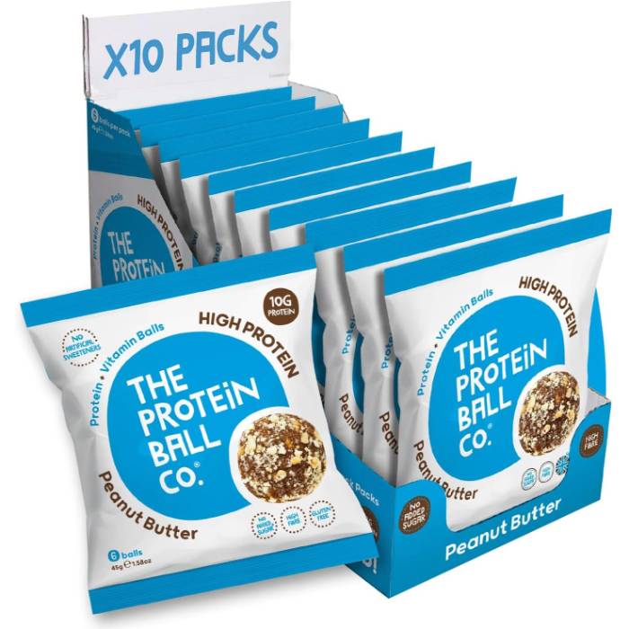 The Protein Ball Co - Protein + Vitamin Balls Peanut Butter, 45g  Pack of 10