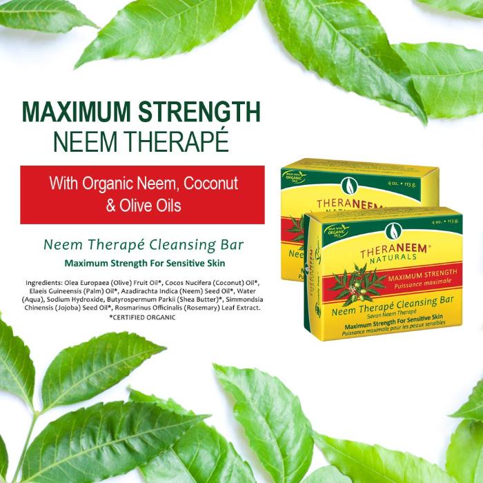 Theraneem - Maximum Strength Neem Oil Cleansing Bar, 118ml - back
