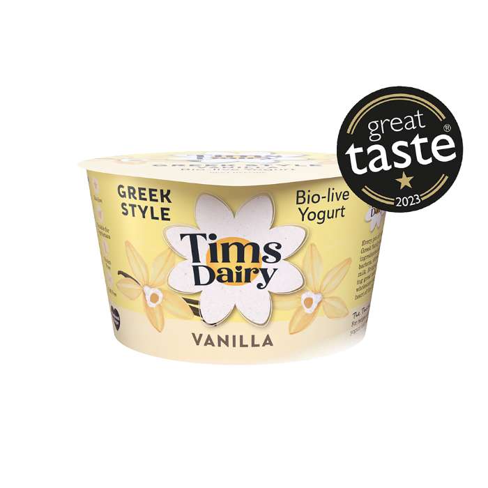 Tims Dairy - Greek Yoghurt Vanilla, 175g  Pack of 6