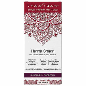 Tints Of Nature - Burgundy Henna Cream Hair Dye, 70ml