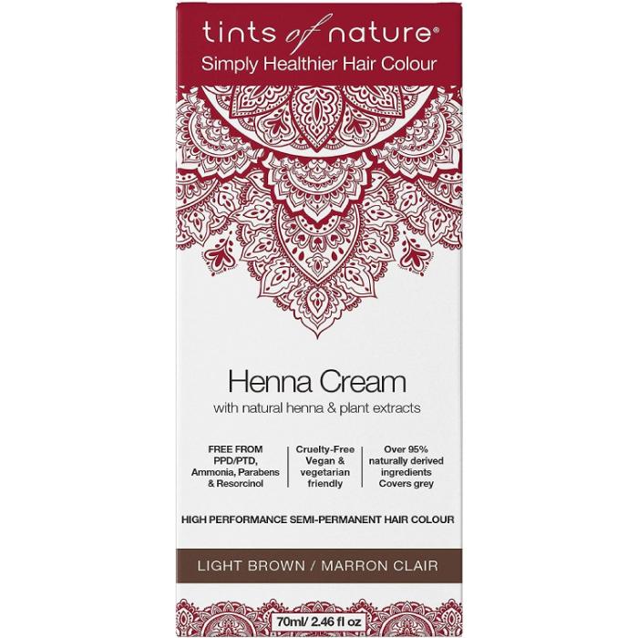Tints Of Nature - Light Brown Henna Cream Hair Dye, 70ml