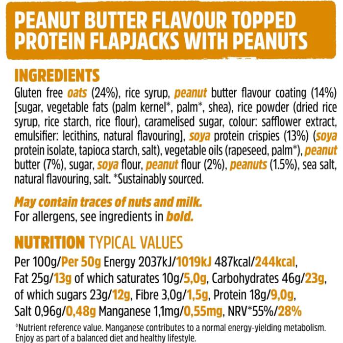 Trek - Protein Flapjacks Peanut Butter 3x50g - Back