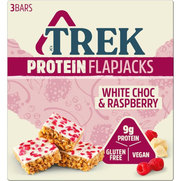 Trek - Protein Flapjacks White Chocolate & Raspberry 3x50g